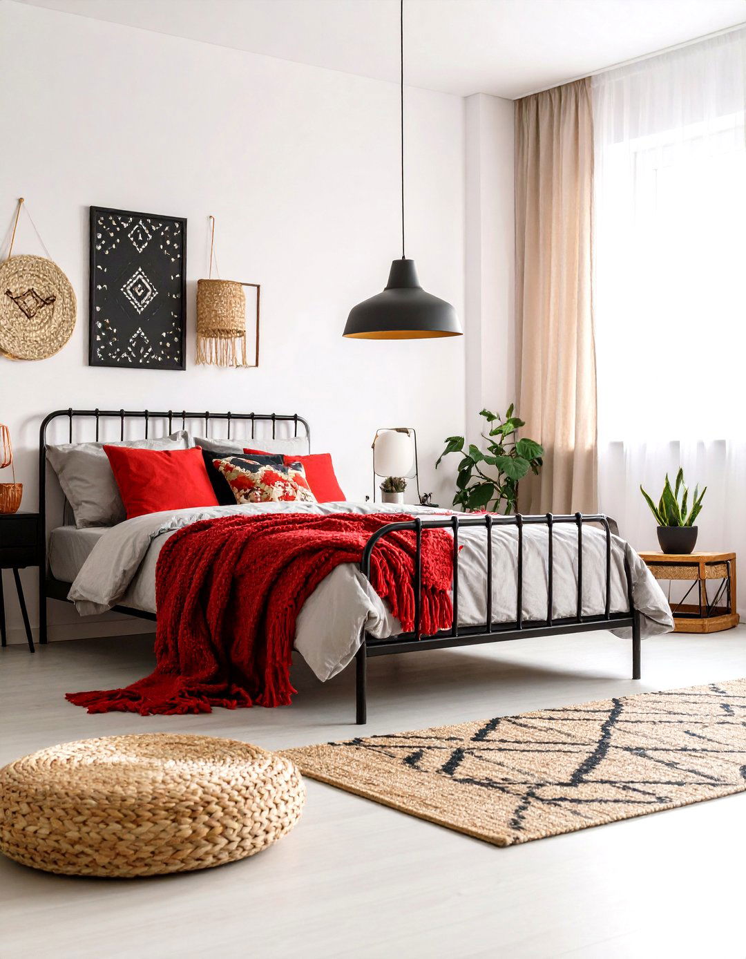 Scandinavian Nordic Red Black White Bedroom - 24 red black and white bedroom ideas