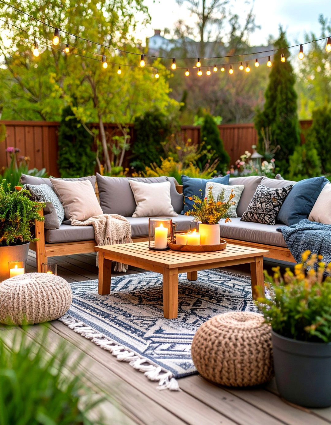Scandinavian Patio with Light Wood and Neutral Tones - 24 Patio Decor Ideas