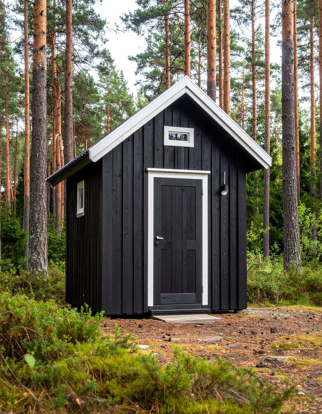 Scandinavian Pine Tar Blackened Outhouse with Nordic Simplicity - 24 Outhouse Design Ideas