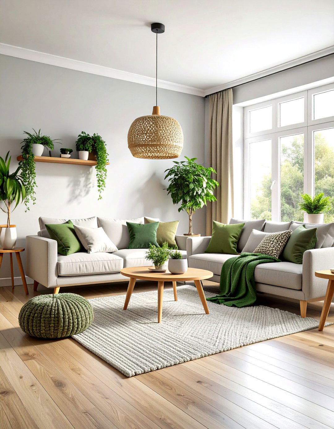 Scandinavian Simplicity Style - 24 Grey and Sage Green Living Room Ideas