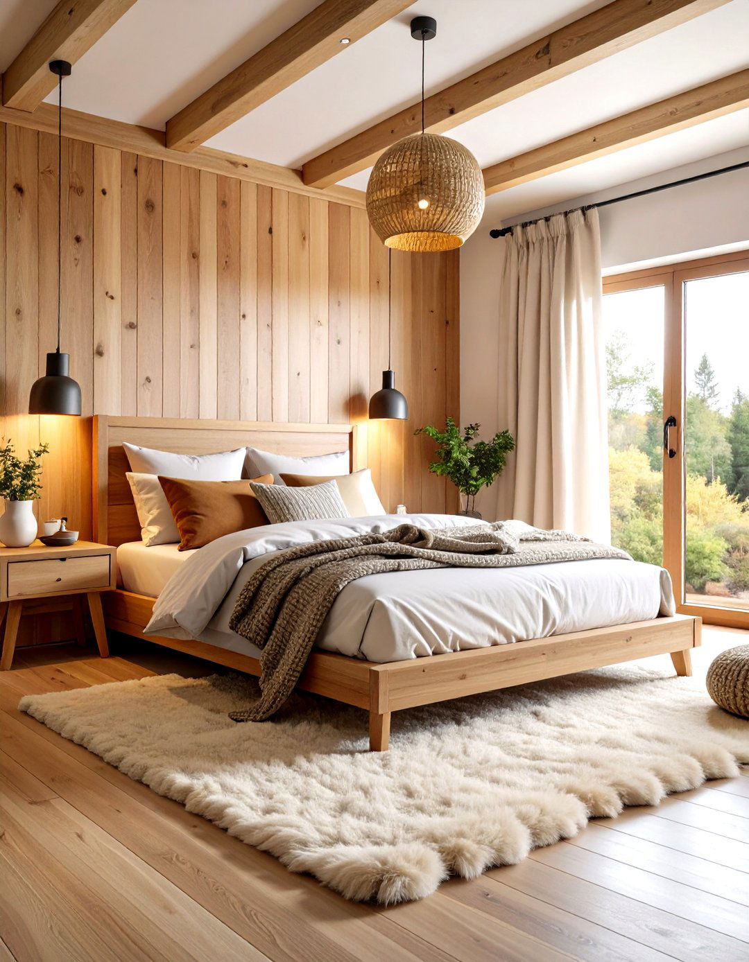 Scandinavian Small Bedroom with Cozy Textiles - 24 Small Bedroom Ideas