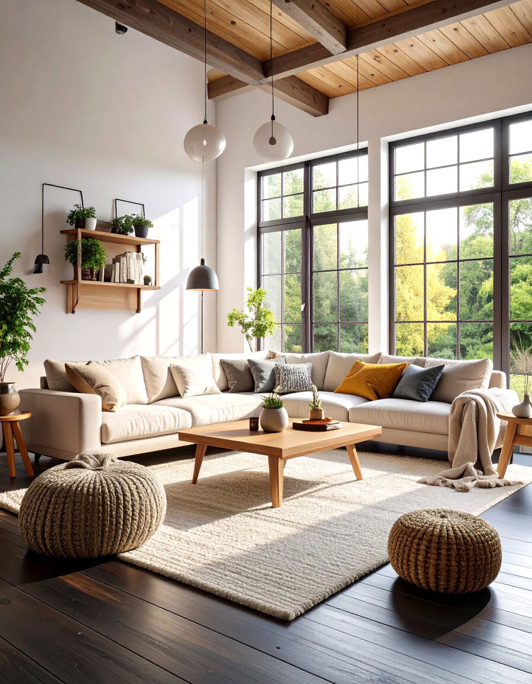 Scandinavian Style Black Wood Floors - 24 Black Floor Living Room Ideas