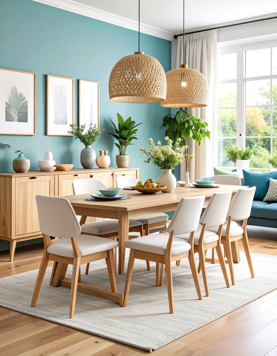 Scandinavian Style Dining Room Hutch with Natural Wood - 24 Dining Room Hutch Ideas