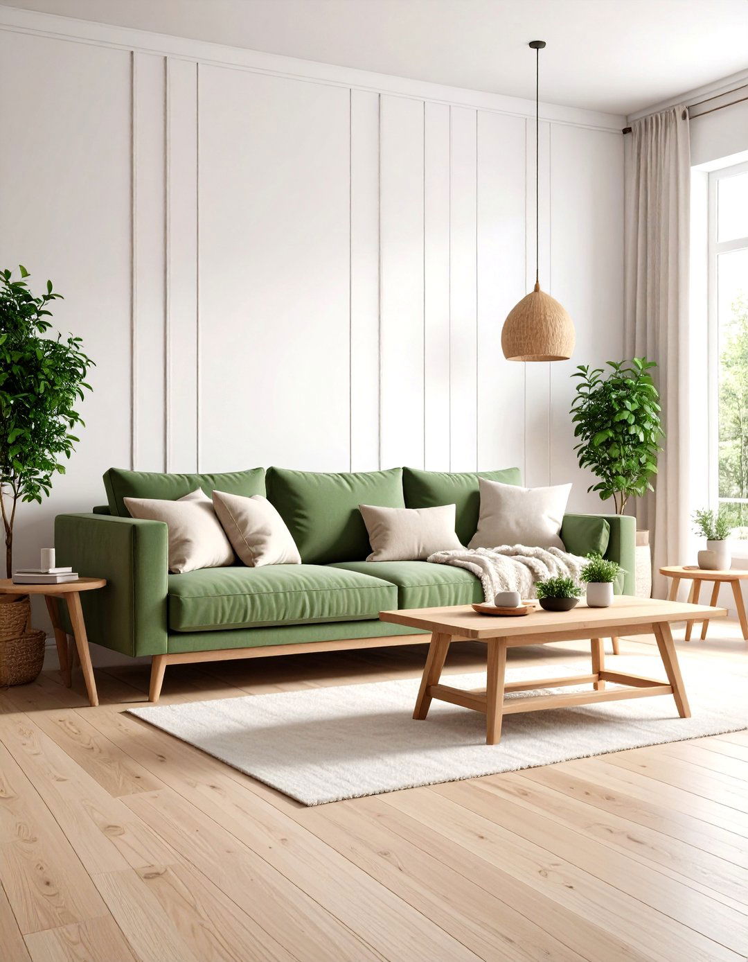 Scandinavian Style Sage Green Couch Design - 24 sage green couch living room ideas