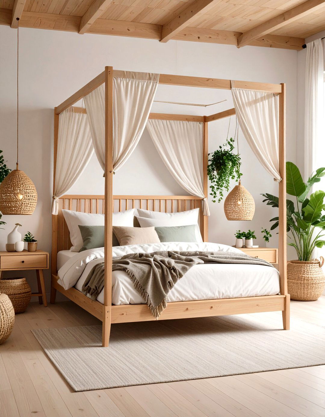 Scandinavian Style Wooden Canopy - 24 Canopy Bed Ideas