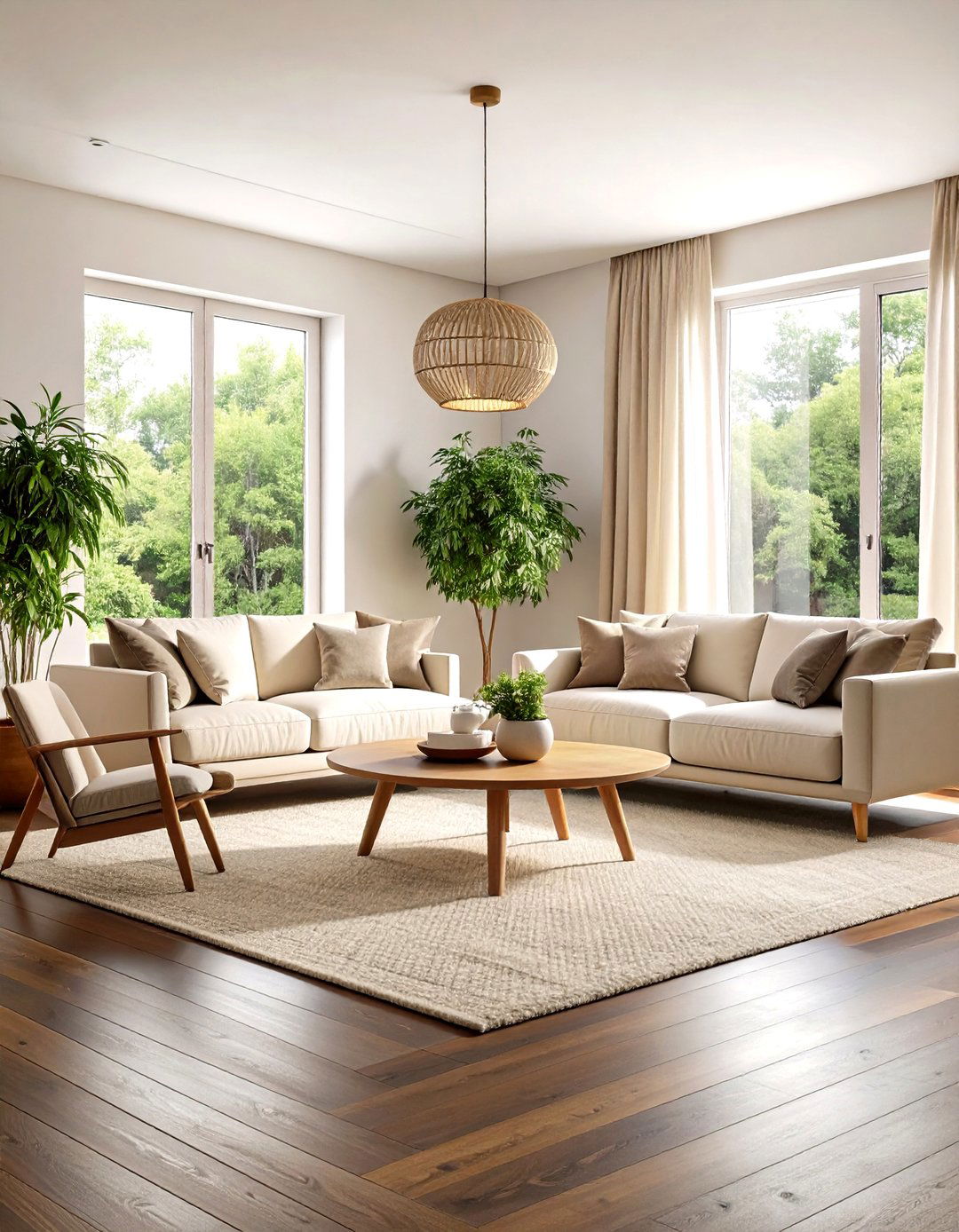 Scandinavian Style with Light Color Palette - 24 Dark Brown Floor Living Room Ideas