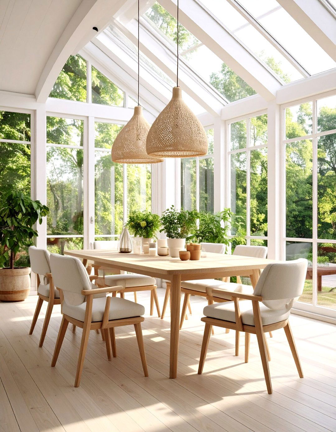 Scandinavian Sunroom Dining Room - 24 Greenhouse Dining Room Ideas