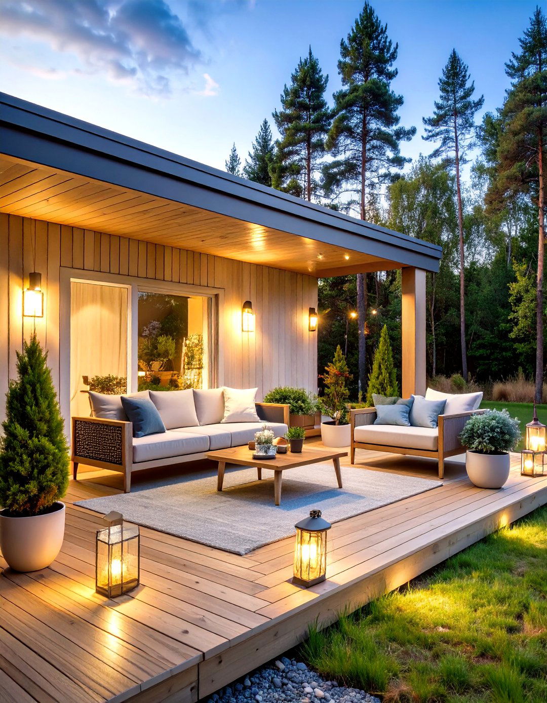 Scandinavian Veranda with Light Woods - 24 Veranda Ideas