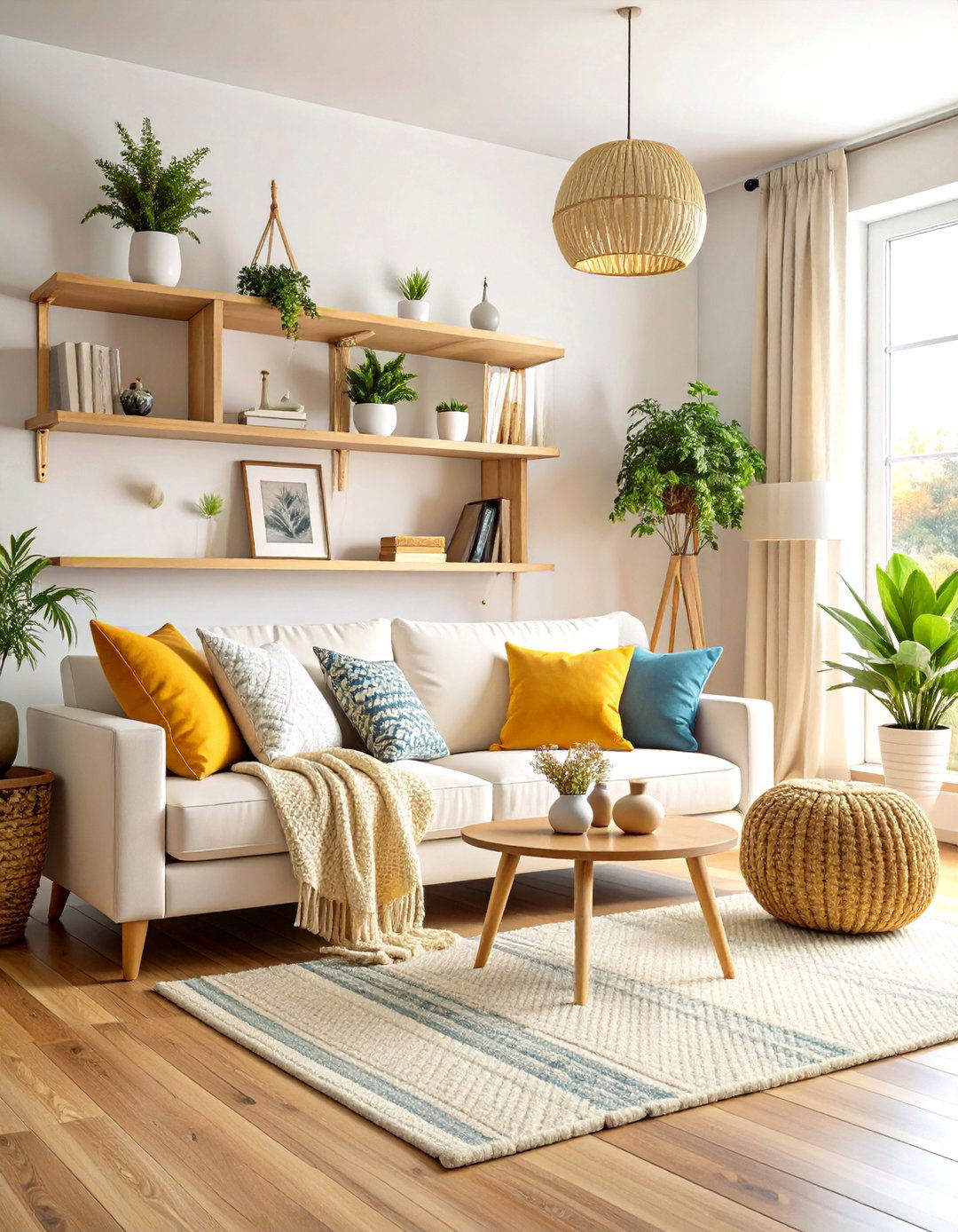 Scandinavian White Gold Living Room - 24 White and Gold Living Room Ideas