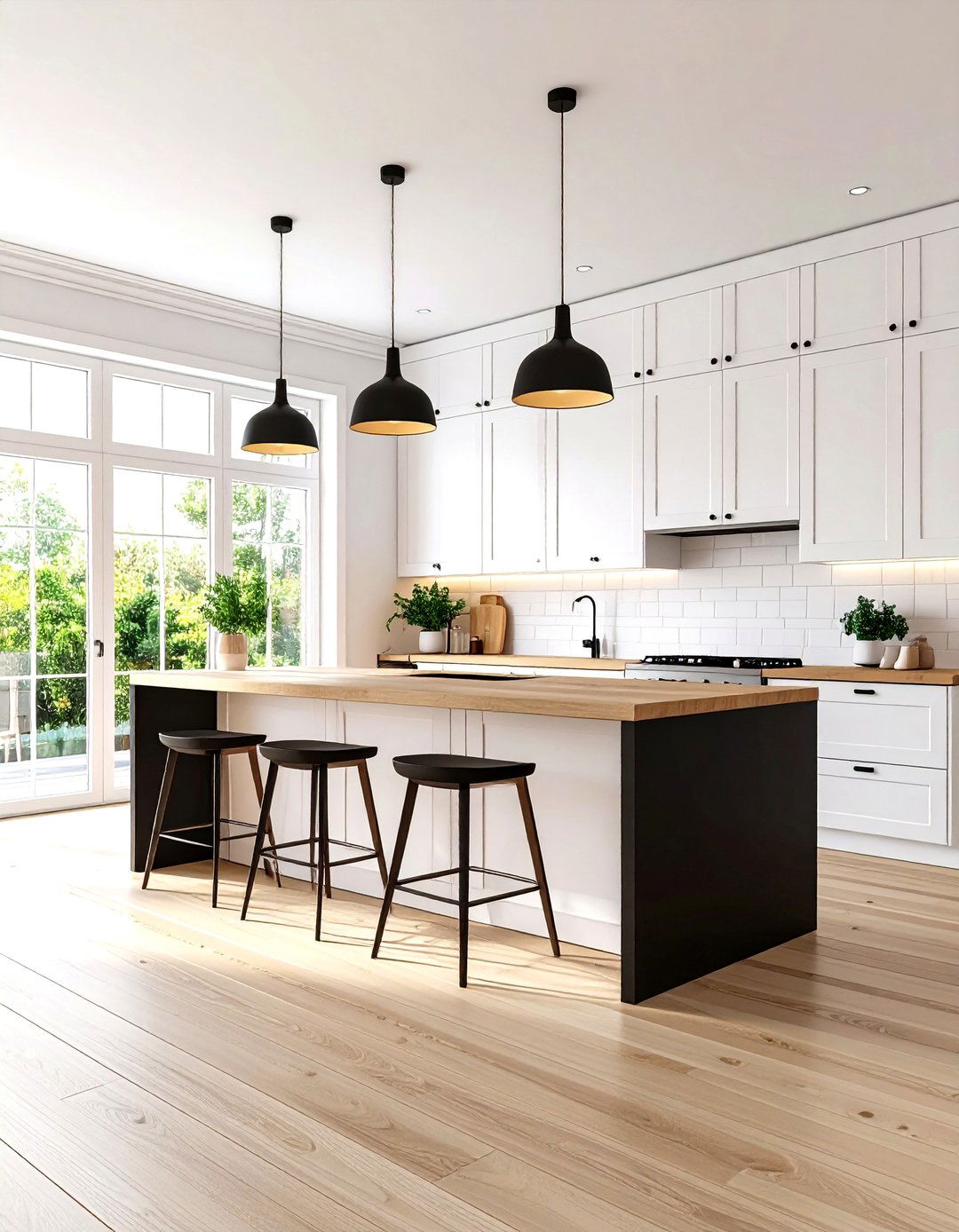 Scandinavian White Kitchen Black Island - 24 white kitchen ideas with black island