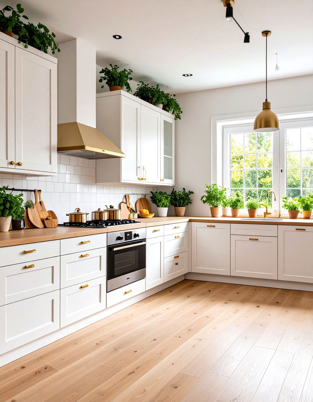 Scandinavian White Kitchen with Natural Wood Accents - 24 White Kitchen Ideas