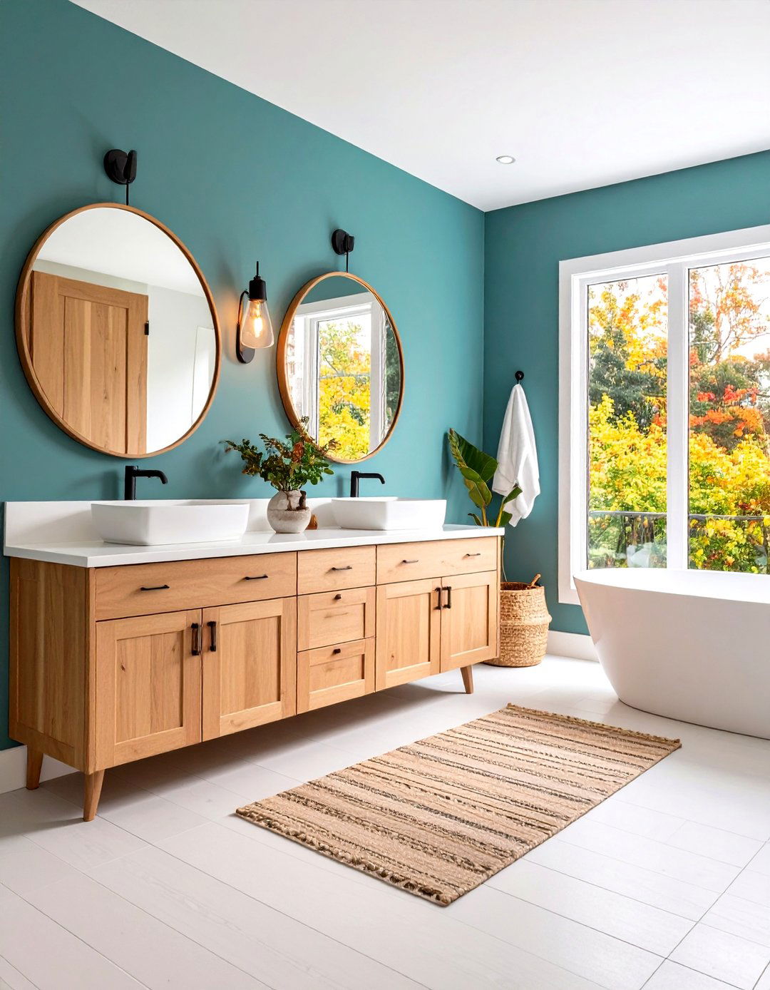 Scandinavian White Oak Double Vanity - 24 Double Vanity Bathroom Ideas