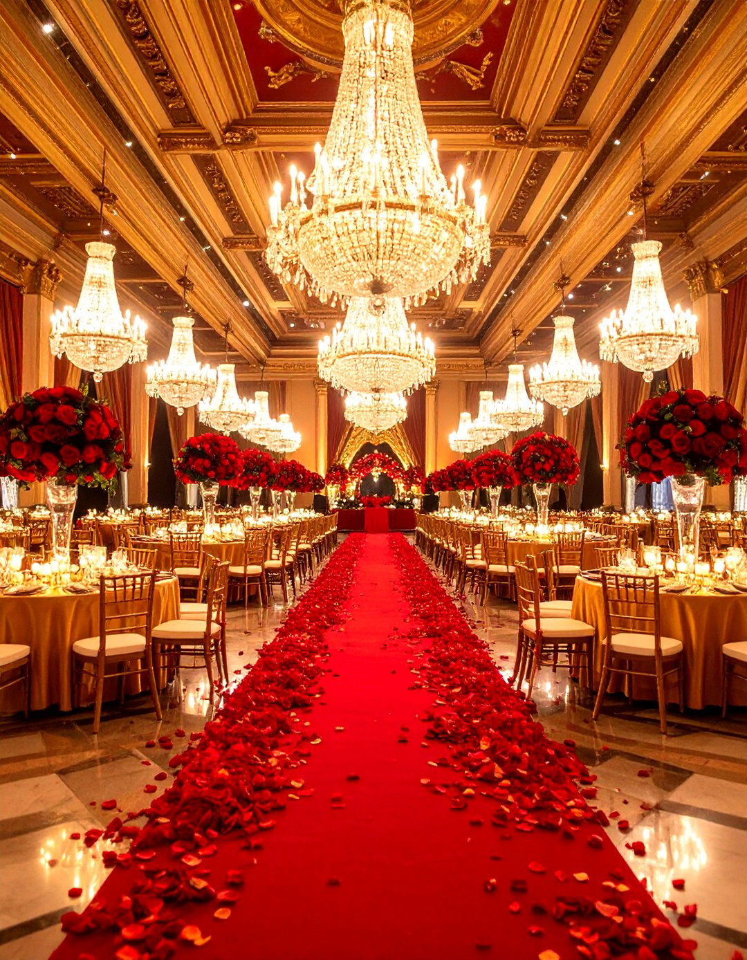 Scarlet Red Ballroom Wedding - 24 Red Wedding Theme Ideas