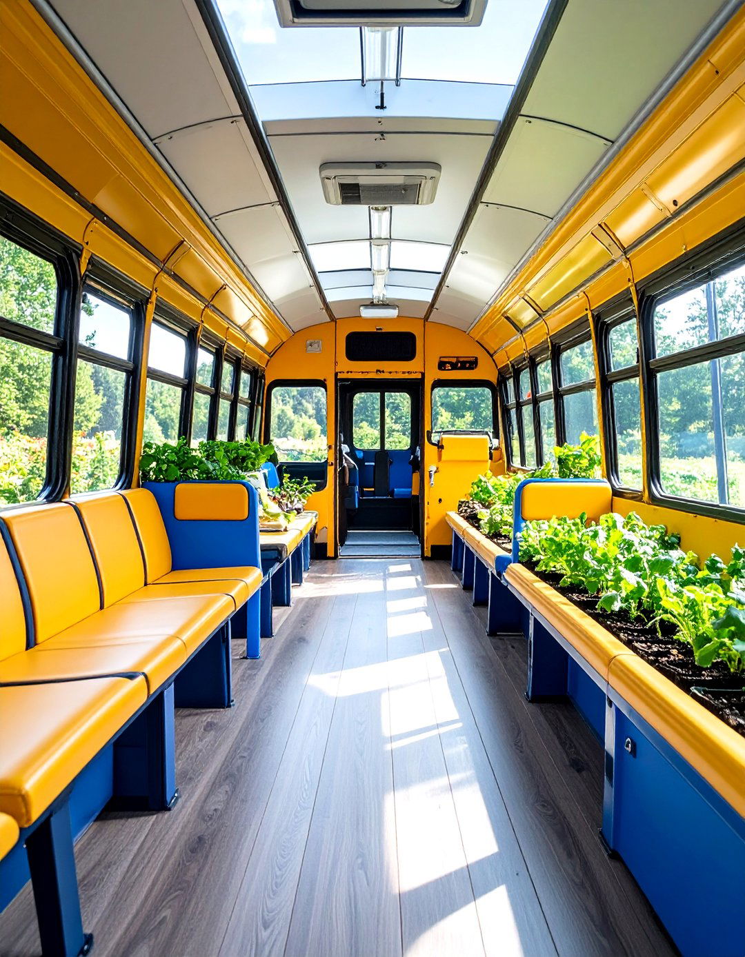 School Bus Greenhouse with Seasonal Crop Rotation - 24 School Bus Greenhouse Ideas