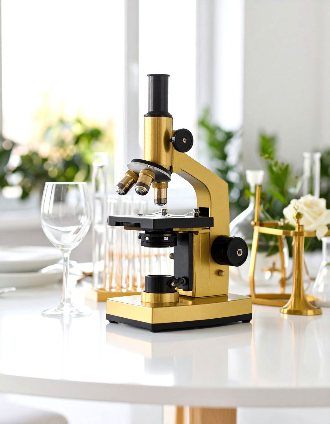 Science and Innovation Theme Displays - 24 Black and Gold Centerpiece Ideas