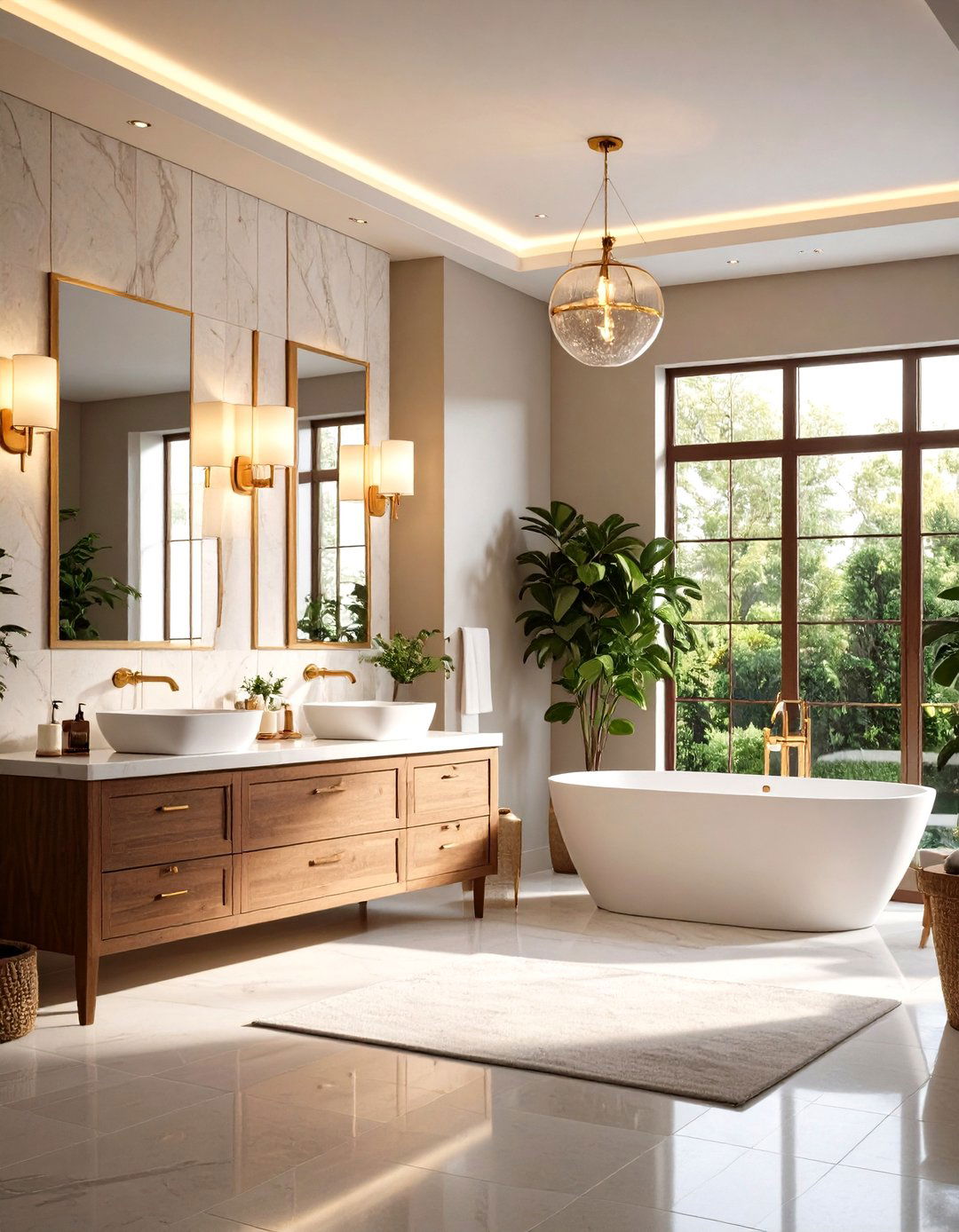 Sconce Lighting Ambiance Creation - 24 Guest Bathroom Ideas