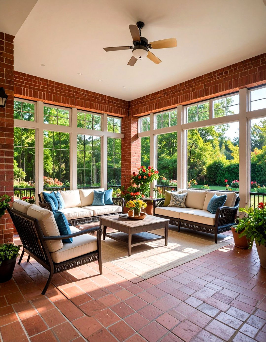 Screened Brick Porch Design - 24 Brick Porch Ideas