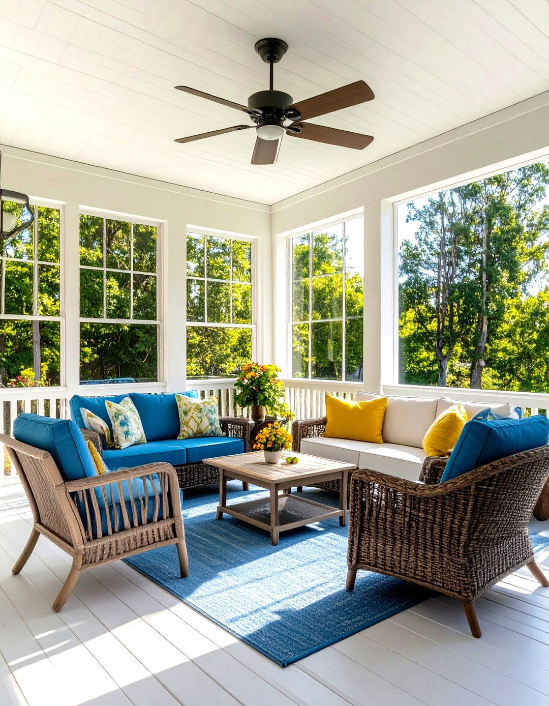 Screened In Porch with Climate Comfort - 24 Large Front Porch Ideas