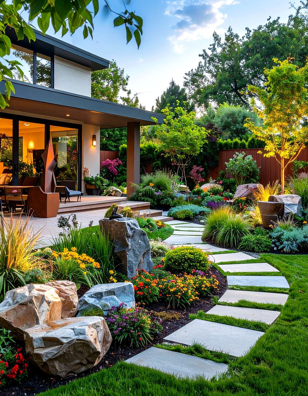 Sculptural Art Integration Gardens - 24 Rock Landscaping Ideas