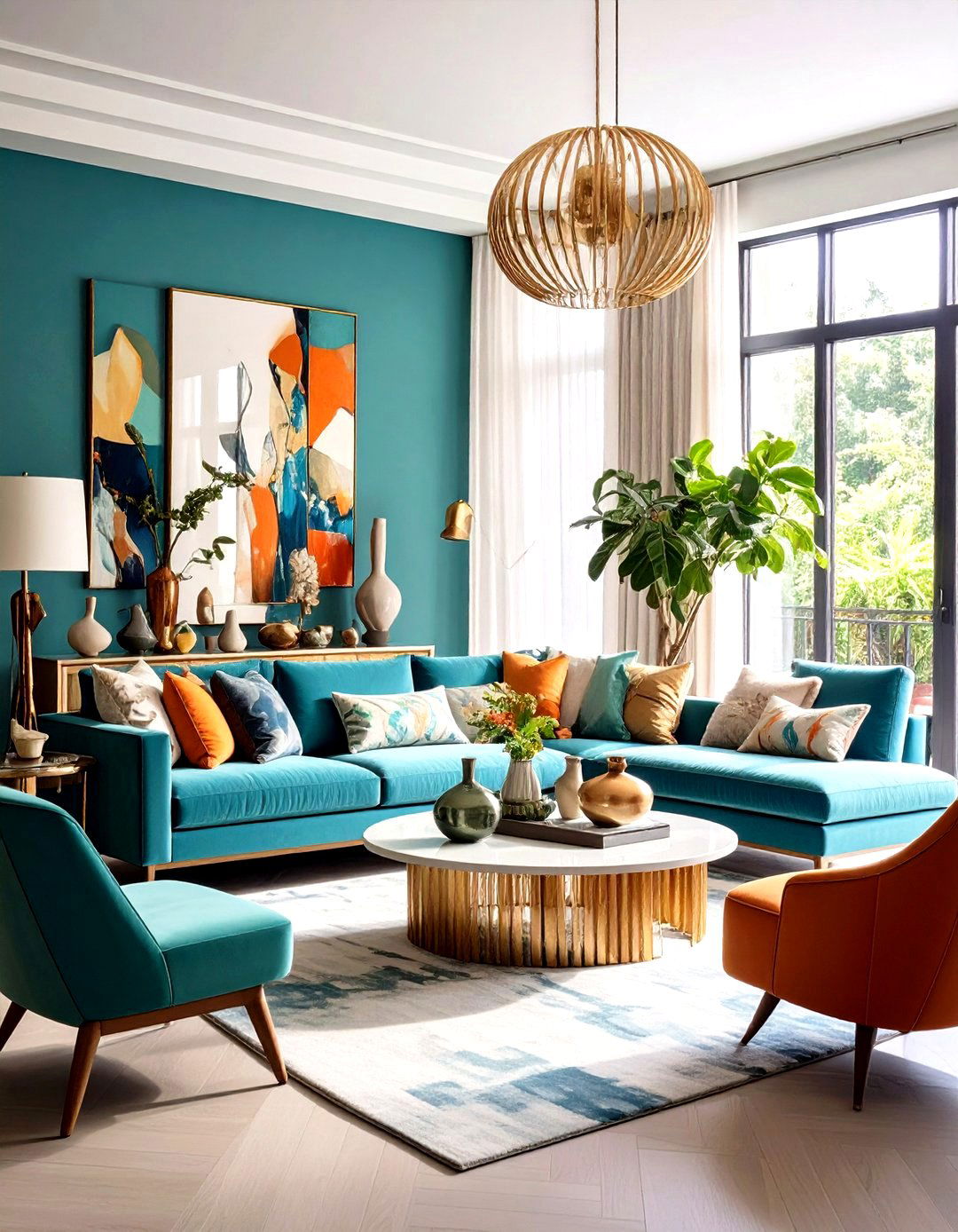Sculptural Decor Element Drama - 24 Glam Living Room Ideas
