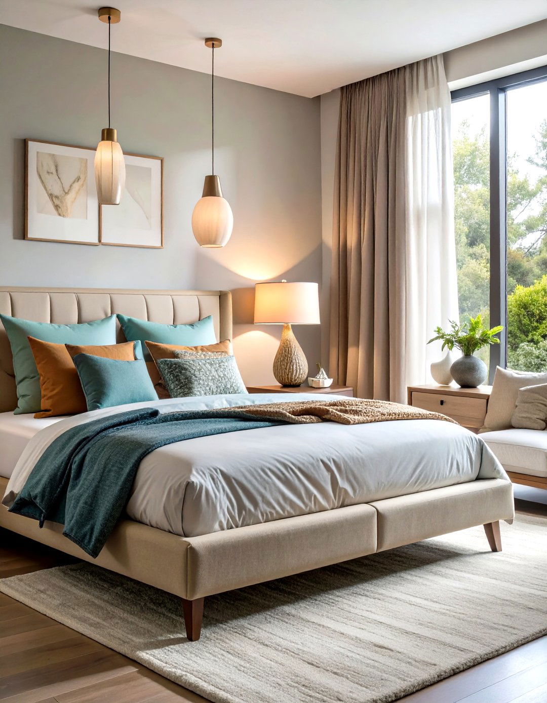 Sculptural Table Lamp Pairs - 24 Bedroom Lighting Ideas