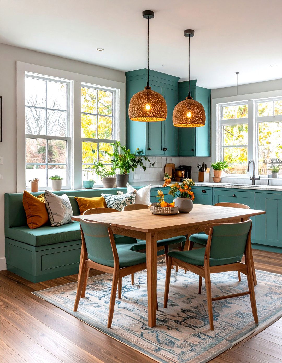 Seafoam Green Bar and Breakfast Nook - 24 Seafoam Green Kitchen Ideas