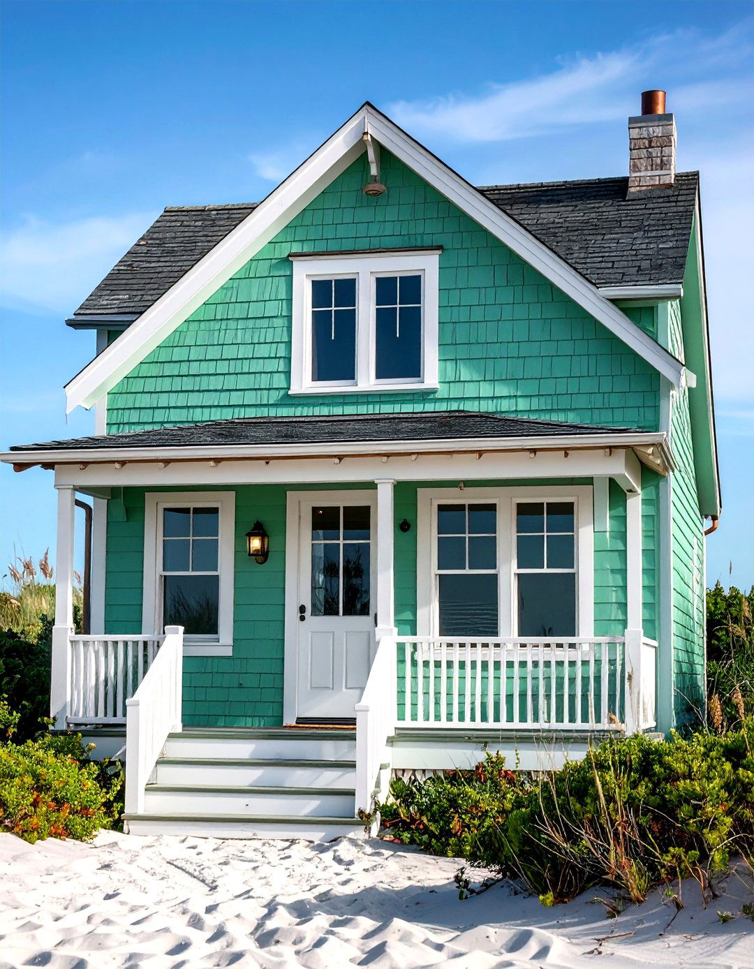 Seafoam Green Beach House Aesthetic - 24 Green Exterior House Paint Ideas