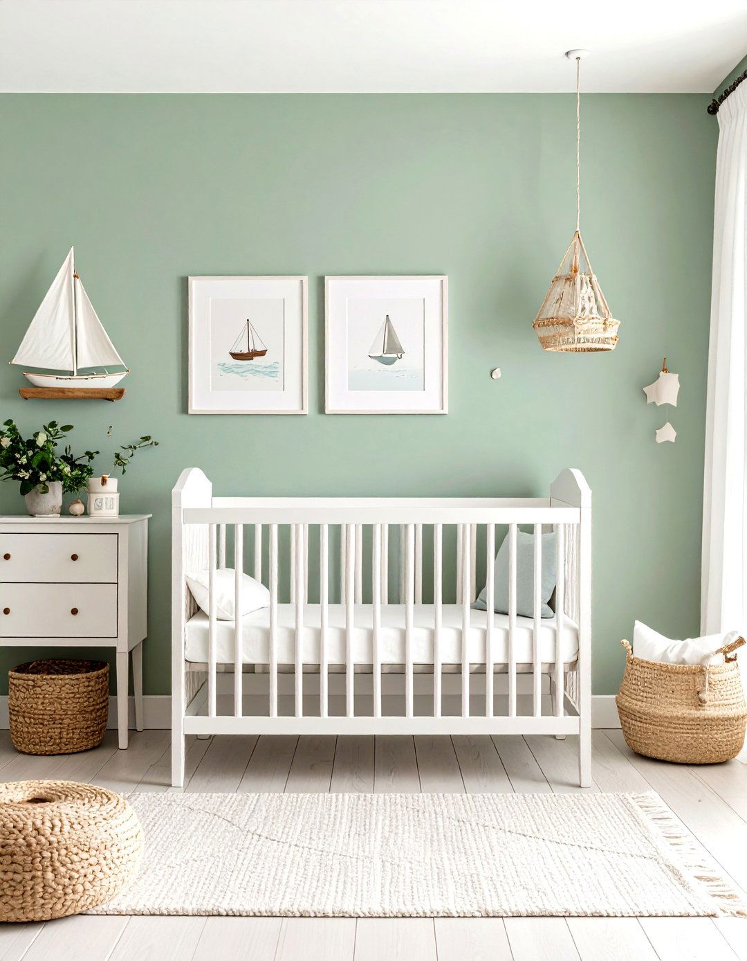 Seafoam Green Beach House Nursery - 24 Green Nursery Ideas