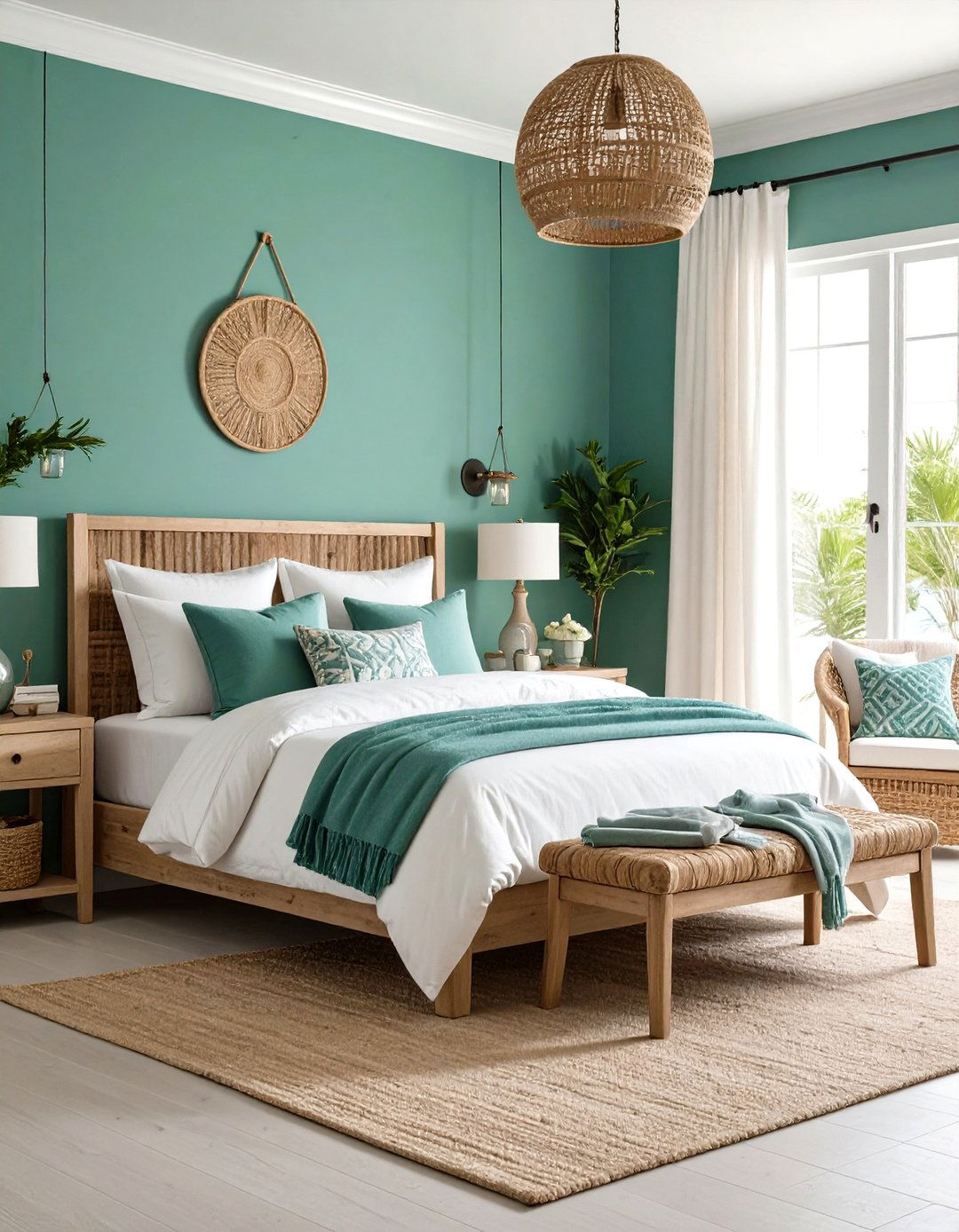 Seafoam Green Coastal Bedroom - 24 Light Green Bedroom Ideas