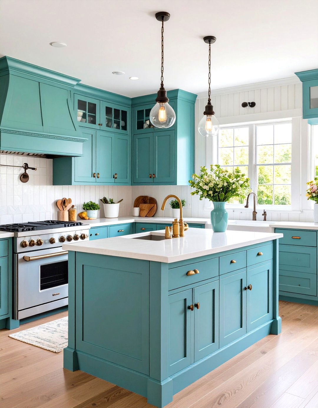 Seafoam Green Cottage Kitchen Design - 24 Seafoam Green Kitchen Ideas