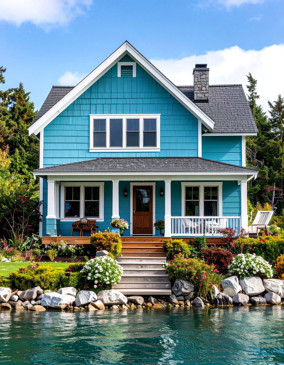 Seafoam Green Freshness - 24 Lake House Exterior Colors Ideas