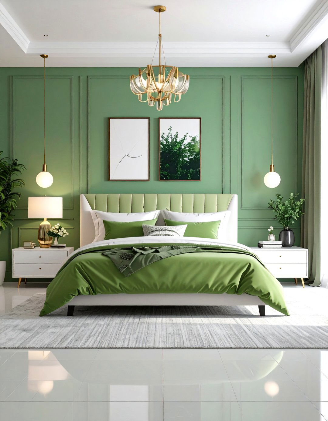 Seafoam Green Modern Bedroom - 24 Pastel Bedroom Ideas