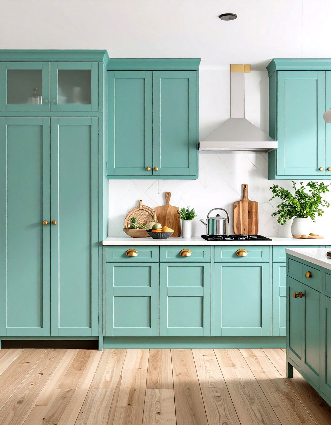 Seafoam Green Pantry Door Accent - 24 Seafoam Green Kitchen Ideas