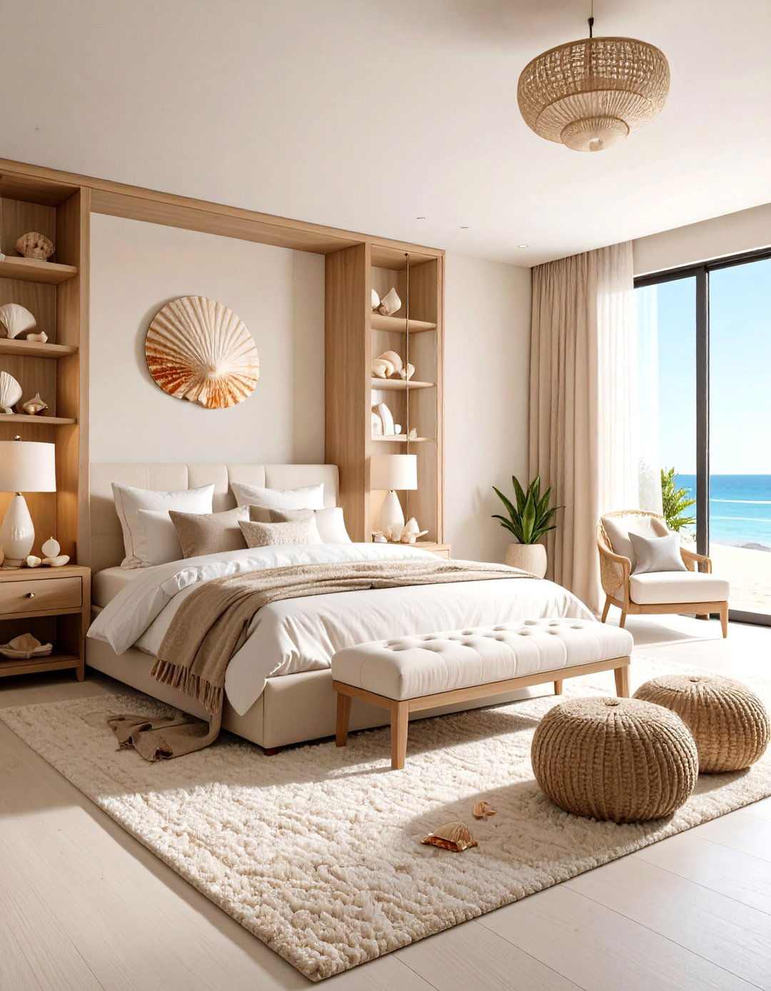 Seashell Collection Showcase Bedroom - 24 Ocean-themed Bedroom Ideas