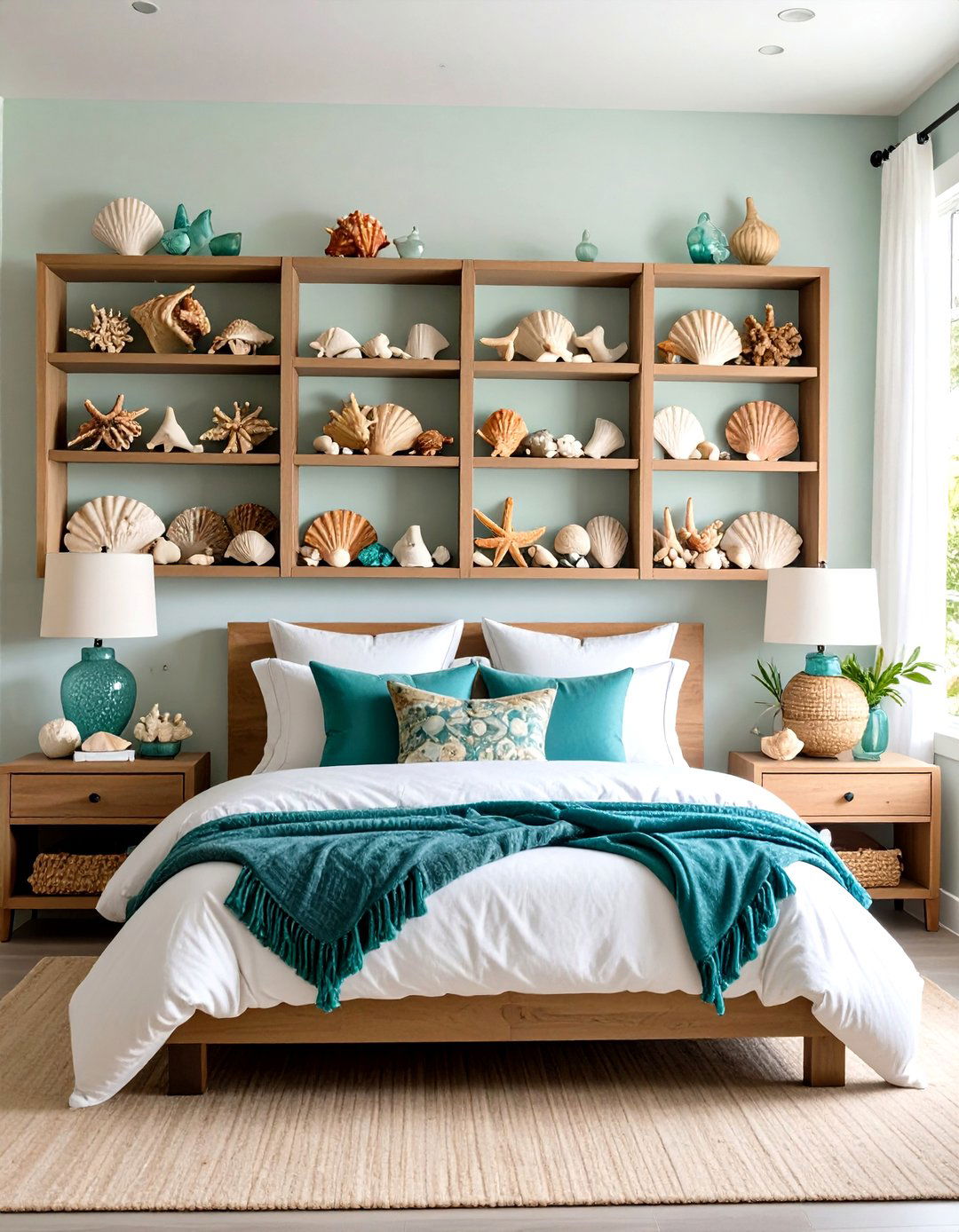Seashell Display Gallery Wall - 24 Mermaid Bedroom Ideas