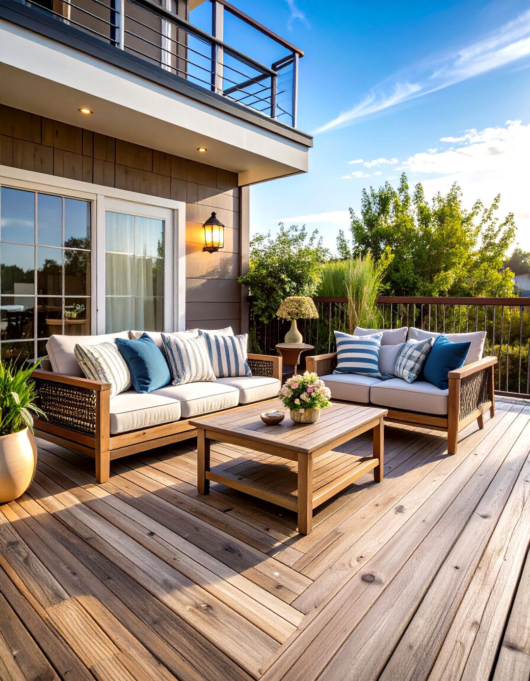 Seaside Boardwalk Outdoor Deck - 24 Nautical Decor Ideas