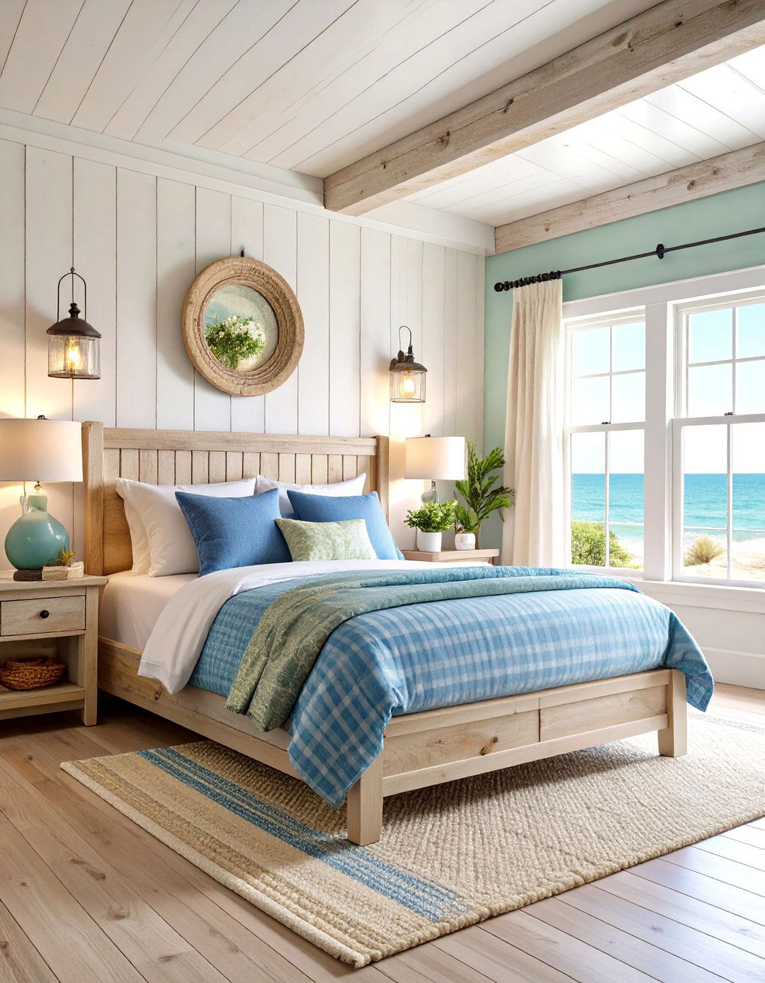Seaside Cottage Shiplap Bedroom - 24 Beach Themed Bedroom Ideas