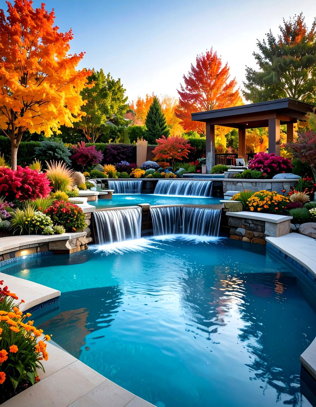 Seasonal Adaptive Water Features - 24 Small Pool Waterfall Ideas