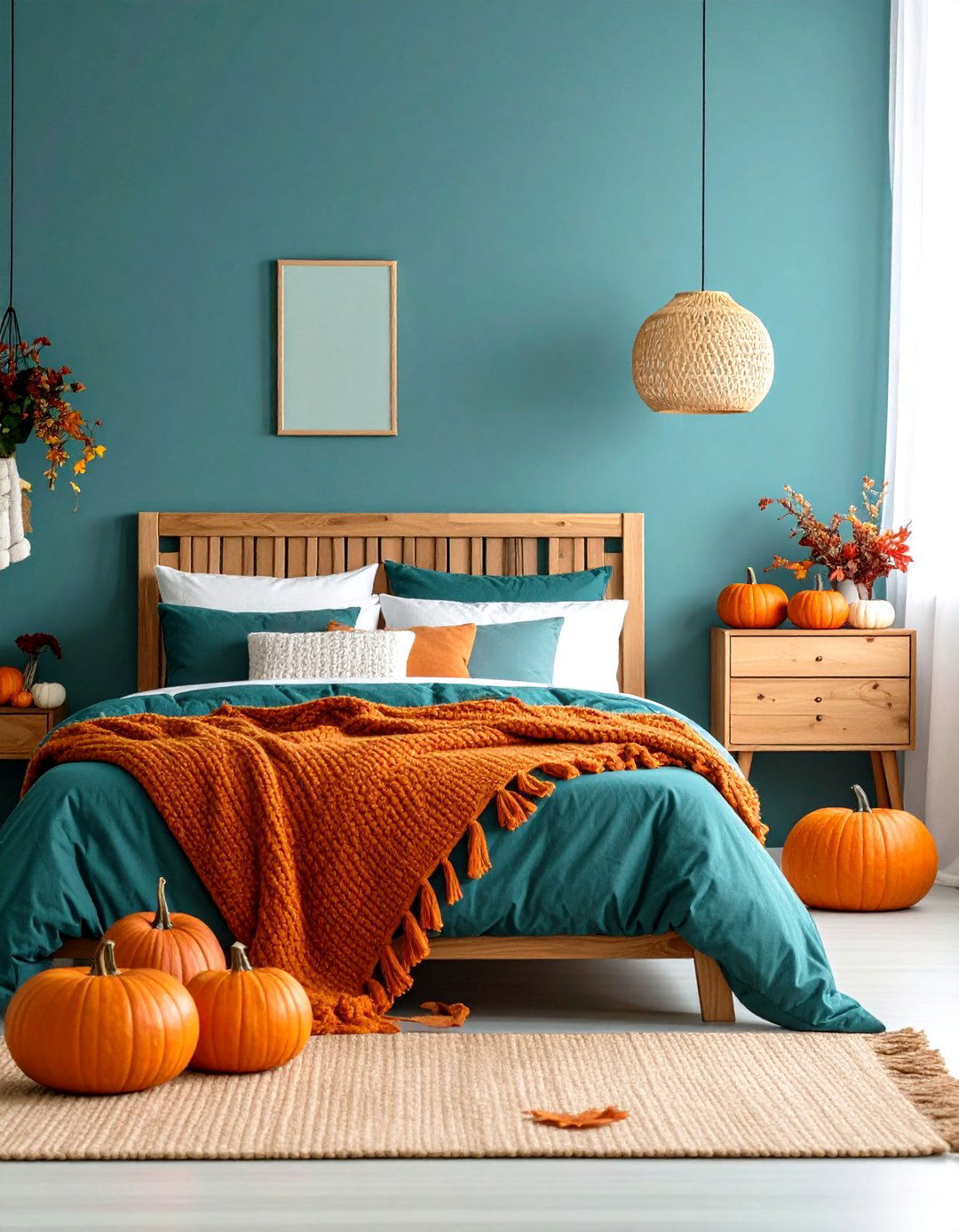 Seasonal Autumn Teal Orange Bedroom - 24 Teal and Orange Bedroom Ideas