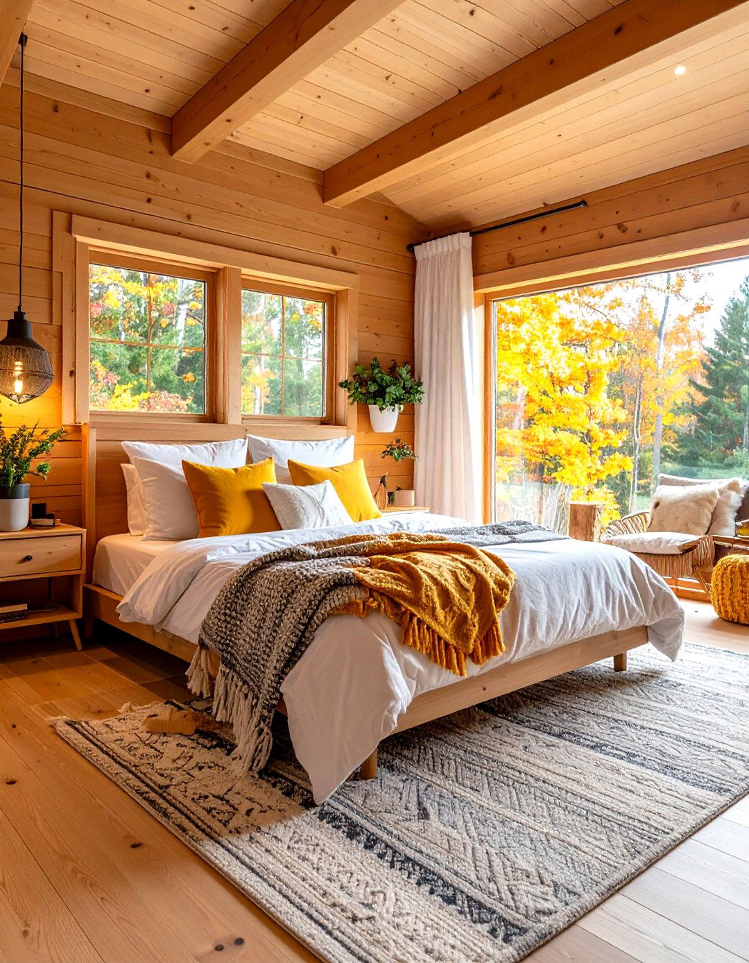 Seasonal Cabin Bedroom with Adaptable Decor - 24 Cabin Bedroom Ideas