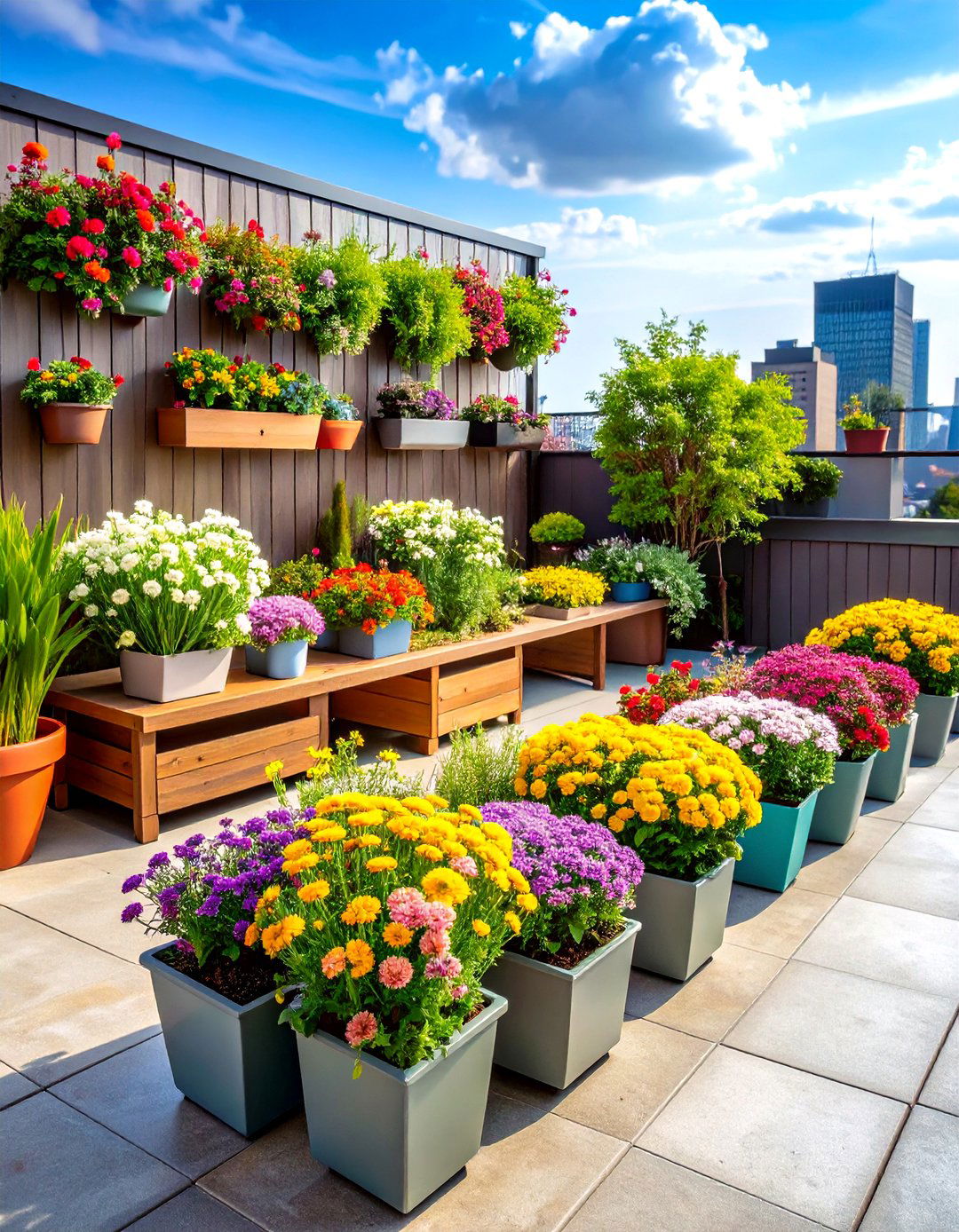 Seasonal Color Rotation Systems - 24 Rooftop Garden Ideas