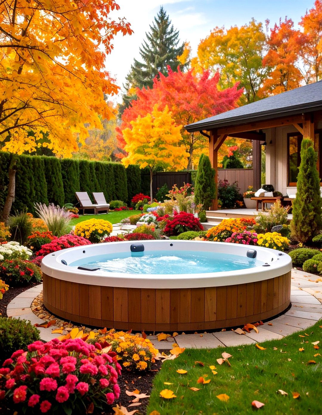 Seasonal Color Theme Gardens - 24 Hot Tub Decor Ideas