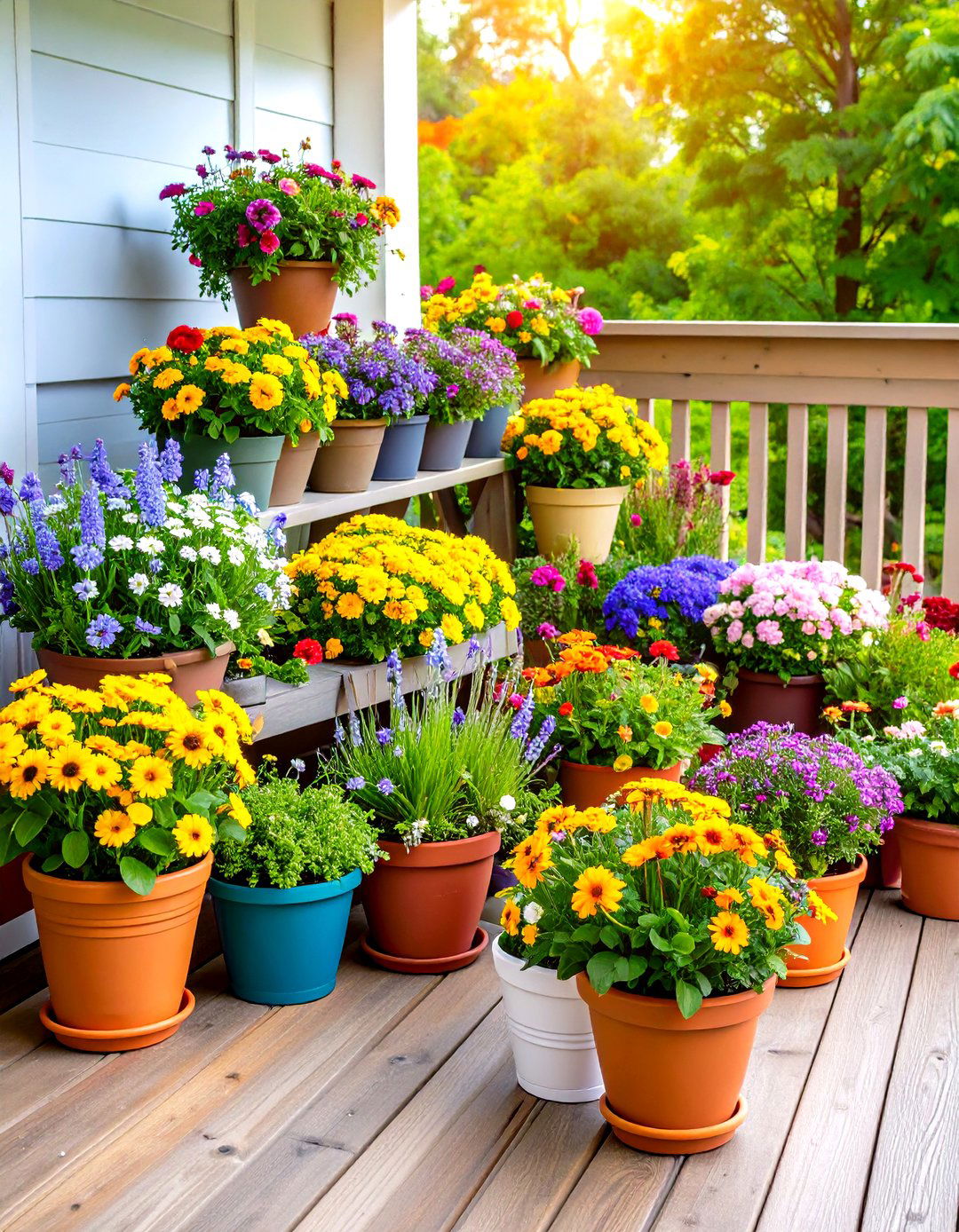 Seasonal Color Themes for Year Round Interest - 24 Deck Decorating Ideas With Plants