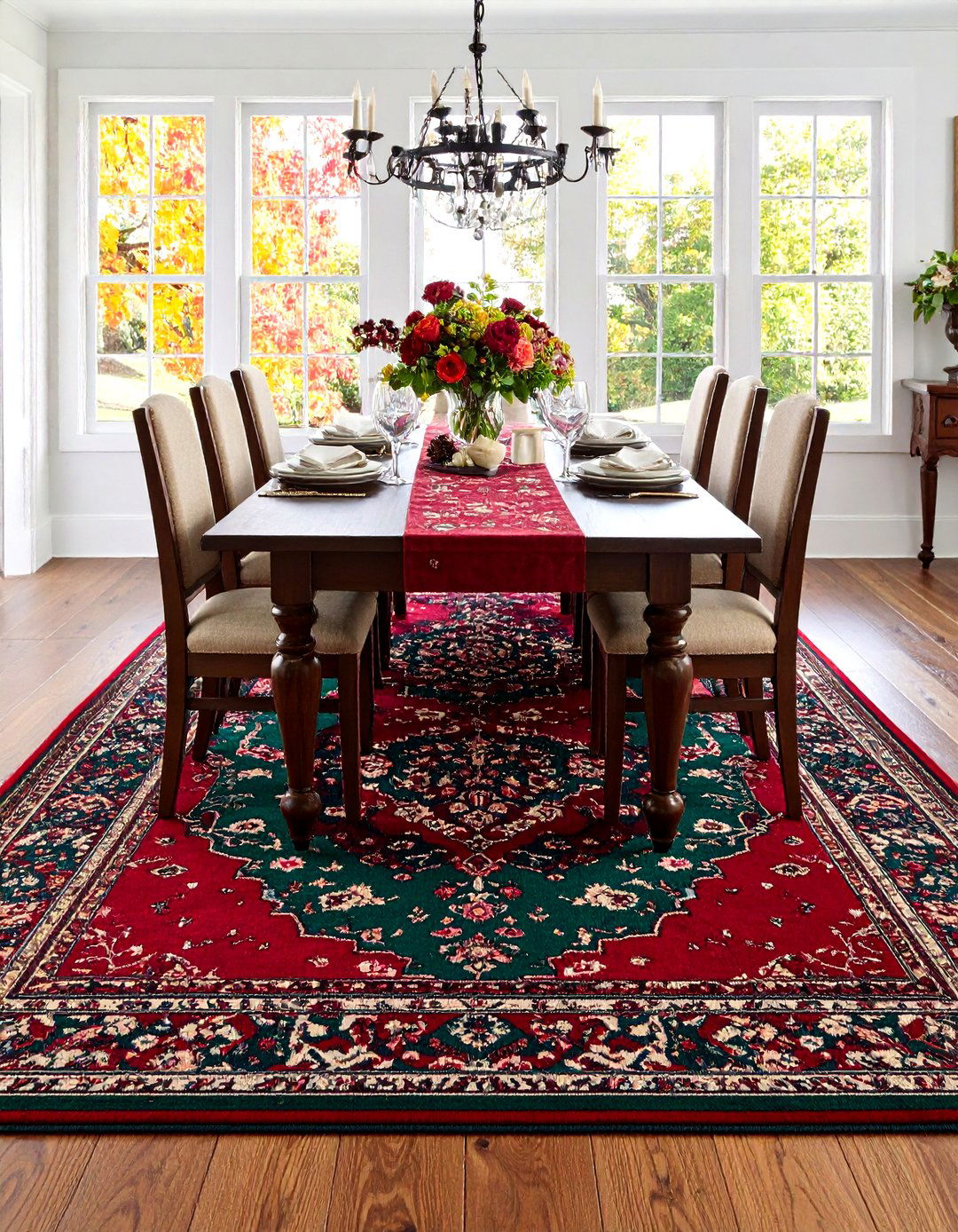 Seasonal Color Transitions - 24 Dining Room Rug Ideas
