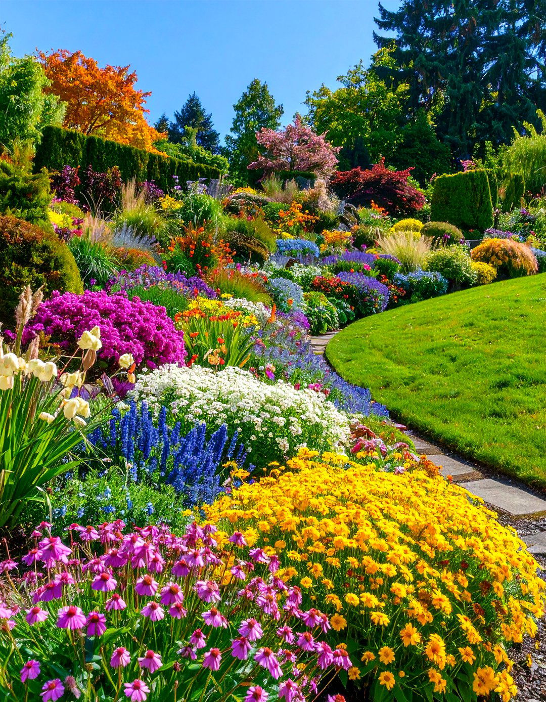 Seasonal Color Wave Terraces - 24 Hillside Terraced Garden Ideas