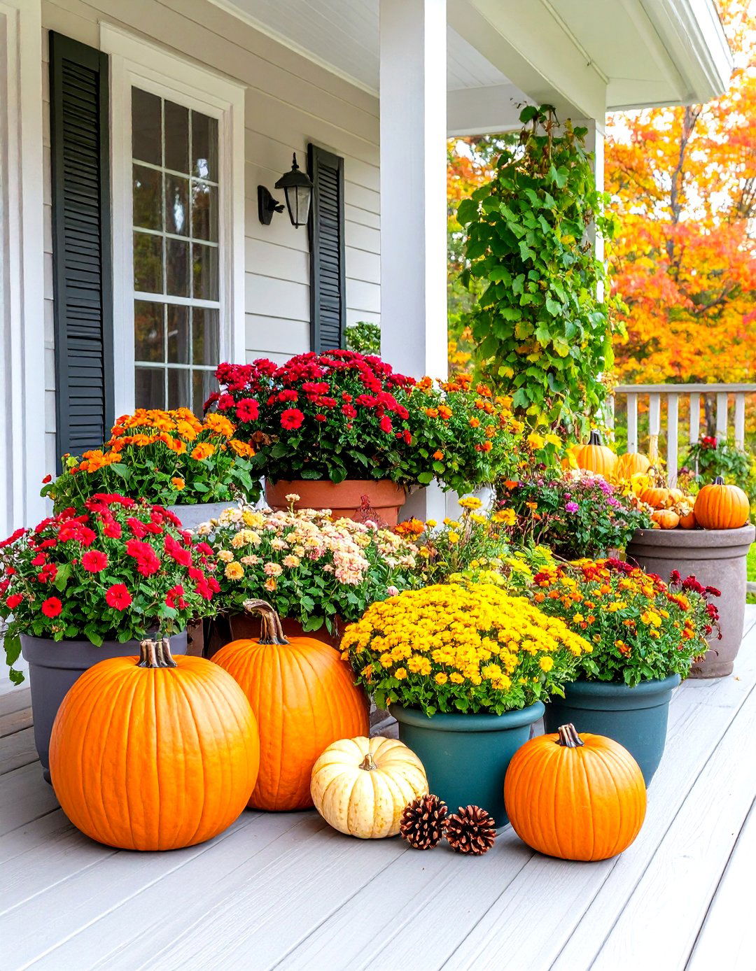 Seasonal Container Gardens - 24 fall outdoor decorating ideas