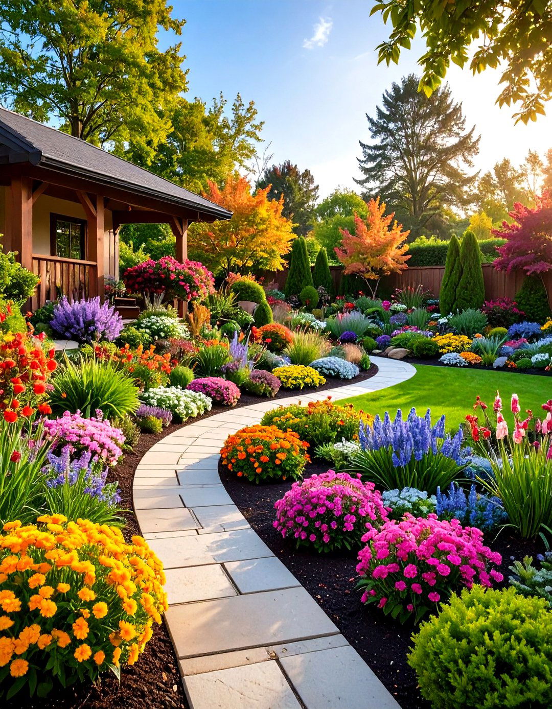 Seasonal Display Garden with Four Season Interest - 24 Down Sloped Backyard Ideas