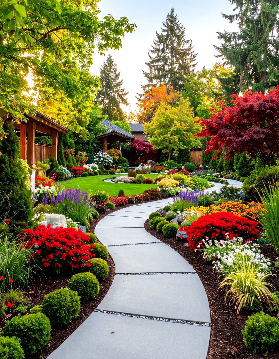 Seasonal Display L Shaped Show Garden - 24 L Shaped Backyard Ideas