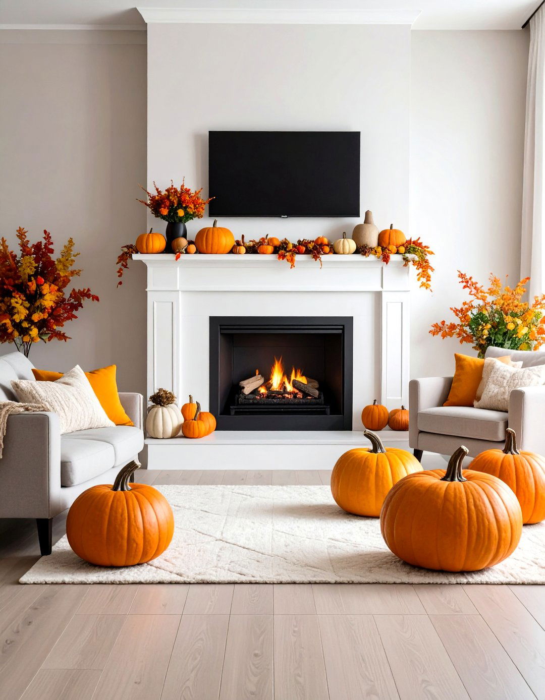 Seasonal Electric Fireplace Decorating - 24 Electric Fireplace Ideas With Tv Above