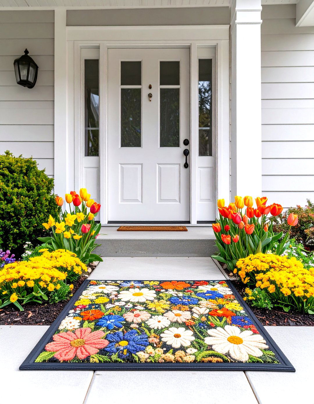 Seasonal Floral Door Mats - 24 Front Door Mat Ideas